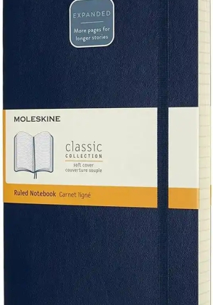 Notebook Large Expanded Ruled Sapphire Blue Soft fronte