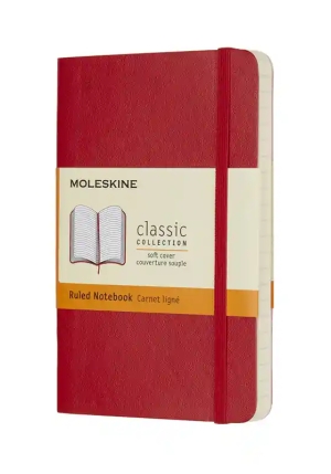 Moleskine Notebook Pocket Ruled Scarlet Red Soft Cover fronte