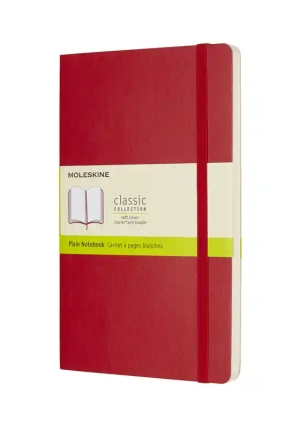 Moleskine Notebook Large Plain Scarlet Red Soft Cover fronte