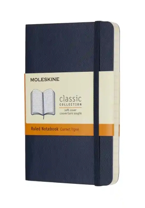 Moleskine Notebook Pocket Ruled Sapphire Blue Soft fronte