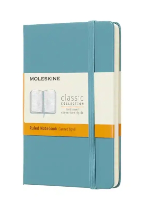 Moleskine Classic Notebook Pocket Ruled Hard Cover Reef Blue fronte