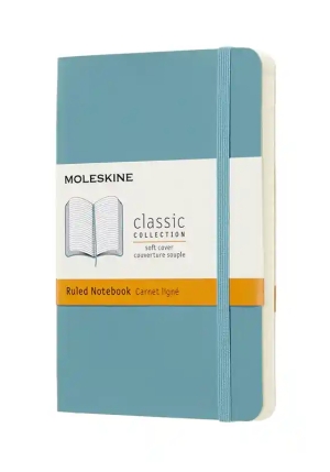 Moleskine Classic Notebook Pocket Ruled Soft Cover Reef Blue fronte