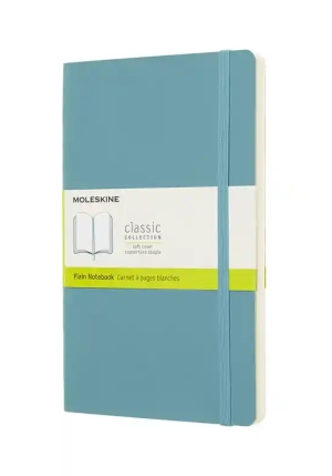 Moleskine Classic Notebook Large Plain Soft Cover Reef Blue fronte