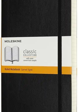 Notebook Expanded Large Ruled Black Soft fronte