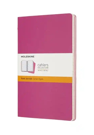 Moleskine Cahier Journals Large Ruled Kinetic Pink fronte