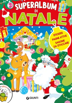 Superalbum Di Natale. Stickers, Pagine Attive, Sagome Da Staccare. Ediz. A Colori fronte