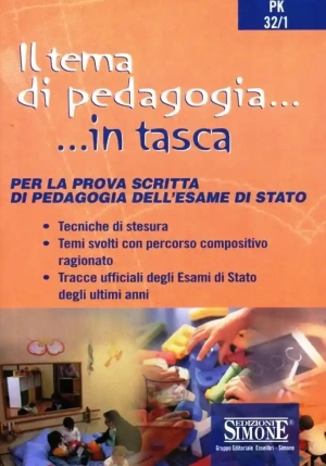 Pk32/1  Il Tema Di Pedagogia ...in Tasca fronte