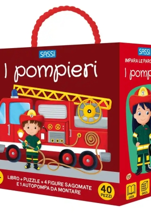 Pompieri. Q-box. Ediz. A Colori. Con Autopompa Da Montare. Con 4 Figure Sagomate. Con Puzzle (i) fronte