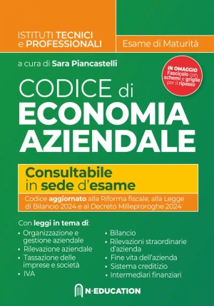 Codice Economia Aziendale Allegato 2024 fronte