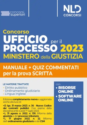 Ufficio Del Processo 2023 - Ministero Giustizia - Manuale + Quiz fronte