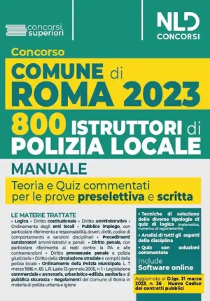 800 Istrut. Polizia Locale Com.roma 2023 fronte