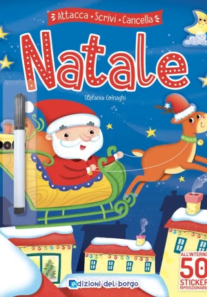 Natale. Attacca Scrivi Cancella. Con Adesivi. Ediz. A Colori fronte