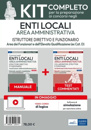 Kit 2v Istruttore Direttivo E Funzionario Negli Enti Locali - Manuale + fronte