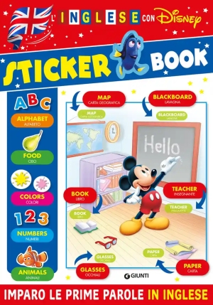 Sticker Book. L'inglese Con Disney. Imparo Le Prime Parole In Inglese. Ediz. A Colori fronte