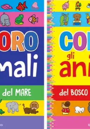 Coloro Gli Animali: Selvaggi E Del Mare. Del Bosco E Della Fattoria. Ediz. A Colori fronte