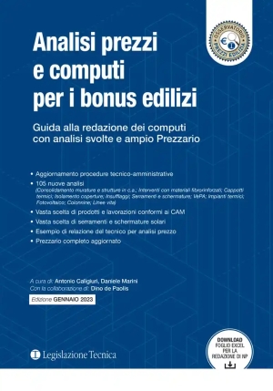 Analisi Prezzi E Computi Per I Bonus Edilizi fronte