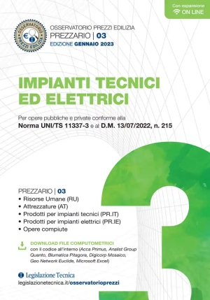 Prezzario 03 Impianti Tecnici Ed Elettrici  fronte