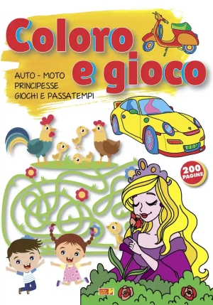 Coloro E Gioco. Auto-moto-principesse-giochi E E Passatempi fronte