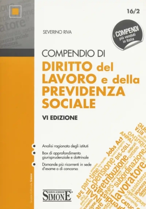 16/2  Compendio Di Diritto Del Lavoro E Della Previdenza Sociale fronte