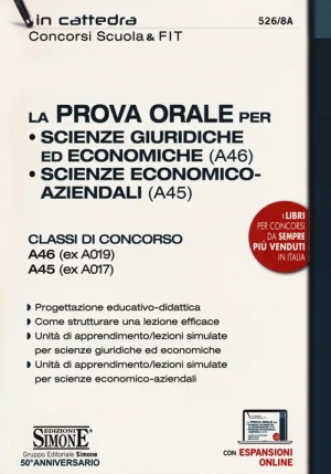 526/8a  Prova Orale Per Scienze Giur Ed Econ (a46), Scienze Ec Azi (a45). A46 Ex A019 A45 Ex A017 fronte