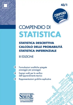 43/1 Compendio Di Statistica. Statistica Descrittiva. Calcolo Delle Probabilit?. Statistica Infe fronte