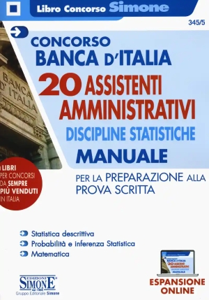 Concorso Banca D'italia. 20 Assistenti Amministrativi. Discipline Statistiche. Manuale Per La Prepar fronte