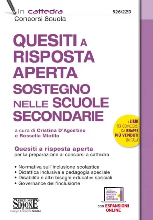 526/22d Quesiti A Risposta Aperta Sostegno Scuole Secondarie fronte