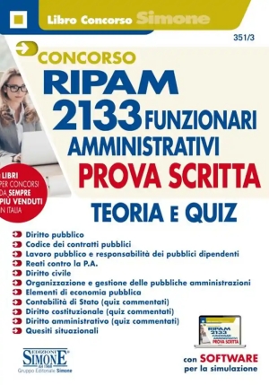 Concorso Ripam 2133 Funzionari Amministrativi. Prova Scritta. Teoria E Quiz. Con Espansione Online. Con Software Di Simulazione fronte