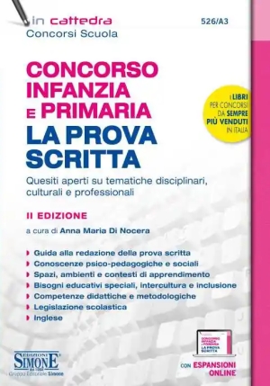 Concorso Infanzia E Primaria. La Prova Scritta. Quesiti Aperti Su Tematiche Disciplinari, Culturali  fronte