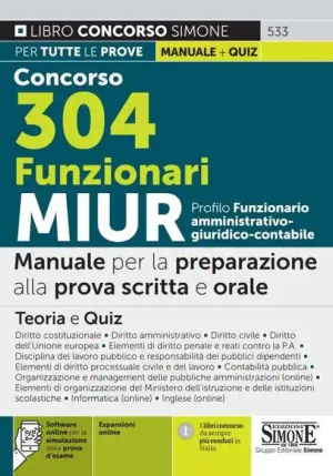 Concorso 304 Funzionari Miur - Profilo F fronte