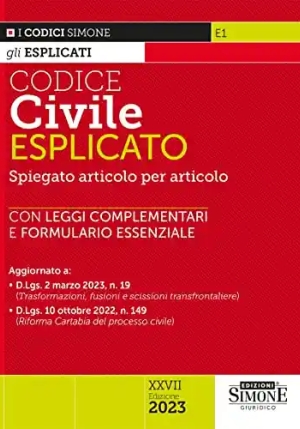 Codice Civile Esplicato 2023 27ed. fronte