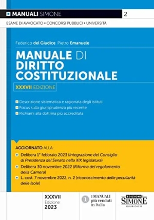 Manuale Diritto Costituzionale 37ed. fronte