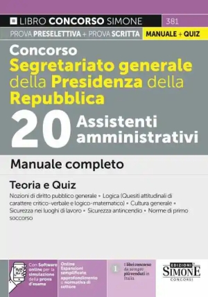 20 Assistenti Amm.vi Segr.presid.repubb. fronte