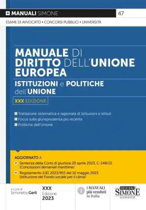 Manuale Diritto Unione Europea 30ed. fronte