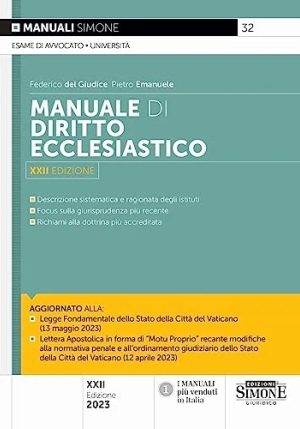 Manuale Di Diritto Ecclesiastico 22ed. fronte