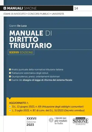 Manuale Diritto Tributario 37ed. fronte