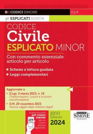 Codice Civile Esplicato Minor 26ed.2024 fronte