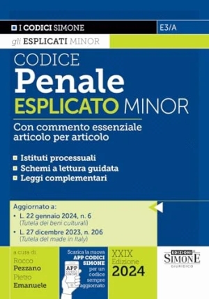 Codice Penale Esplicato Minor 29ed.2024 fronte