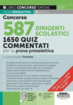 587 Dirigenti Scolastici - 1675 Quiz Prova Preselettiva fronte