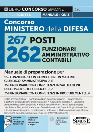 262 Funzionari Amm.vo Contabili Difesa fronte