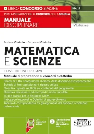 Manuale Disciplinare Matematica Scienze fronte