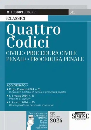 Quattro Codici - Civile + Penale + Procedure fronte