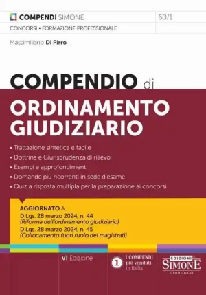 Compendio Di Ordinamento Giudiziario 6ed fronte