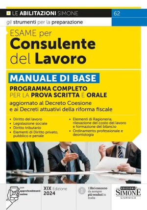 Esame Consulente Del Lavoro Manuale 19ed fronte