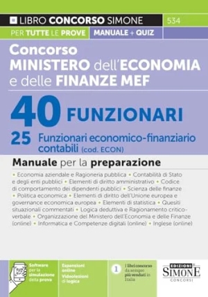 25 Funzionari Economico Finanz.mef Econ fronte