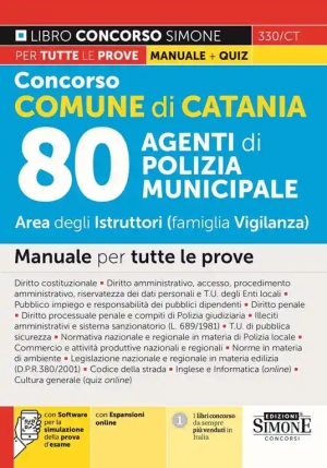 80 Posti Polizia Municipale - Comune Catania - Manuale Di Preparazione fronte