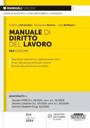 Manuale Diritto Del Lavoro 42ed. fronte