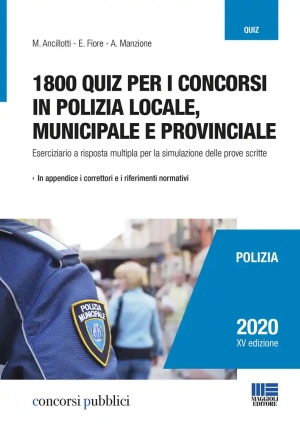 1800 Quiz Concorsi Polizia Locale 15ed. fronte