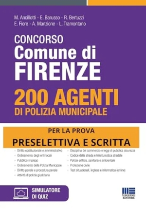 200 Agenti Polizia Municipale - Comune Firenze - Teoria + Test fronte