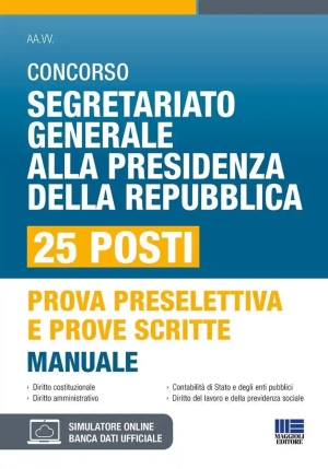 25 Posti - Segretariato Presidenza Repubblica - Manuale fronte